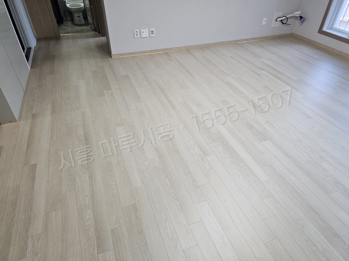 시흥 논곡동 강마루 동화 나투스진 퓨어베이지 아파트 바닥공사 마루시공업체 시공 후
